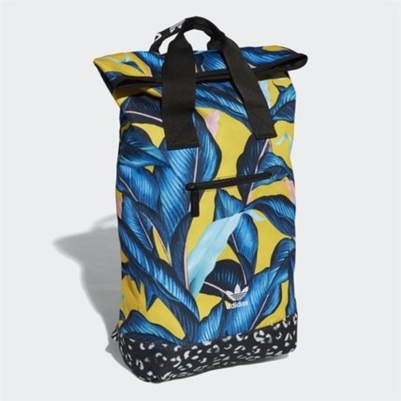 adidas originals roll top printed backpack